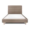 Sommeil De Plomb Lit avec tête de lit lignes velours et sommier tapissier - Lit en bois massif