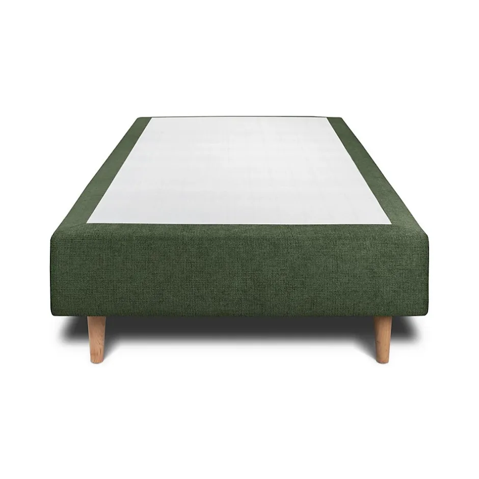 Sommeil De Plomb Lit avec tête de lit lignes tissu et sommier tapissier - Lit en bois massif New