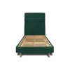 Sommeil De Plomb Lit avec tête de lit lignes velours et sommier kit - Lit en bois massif