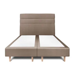 Sommeil De Plomb Lit avec tête de lit lignes velours et sommier tapissier - Lit en bois massif
