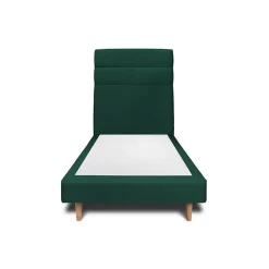Sommeil De Plomb Lit avec tête de lit lignes velours et sommier tapissier - Lit en bois massif