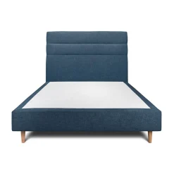 Sommeil De Plomb Lit avec tête de lit lignes tissu et sommier tapissier - Lit en bois massif