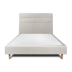Sommeil De Plomb Lit avec tête de lit lignes velours et sommier tapissier - Lit en bois massif Sale