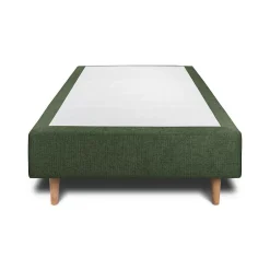 Sommeil De Plomb Lit avec tête de lit lignes tissu et sommier tapissier - Lit en bois massif