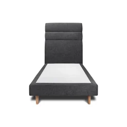 Sommeil De Plomb Lit avec tête de lit lignes tissu et sommier tapissier - Lit en bois massif Sale
