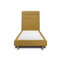 Sommeil De Plomb Lit avec tête de lit lignes tissu et sommier tapissier - Lit en bois massif