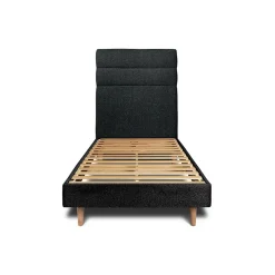 Sommeil De Plomb Lit avec tête de lit lignes bouclette et sommier kit - Lit en bois massif Online