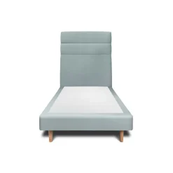 Sommeil De Plomb Lit avec tête de lit lignes velours et sommier tapissier - Lit en bois massif
