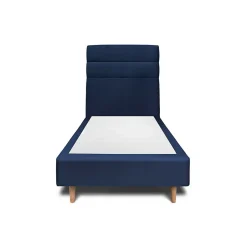 Sommeil De Plomb Lit avec tête de lit lignes velours et sommier tapissier - Lit en bois massif