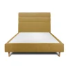 Sommeil De Plomb Lit avec tête de lit lignes tissu et sommier tapissier - Lit en bois massif