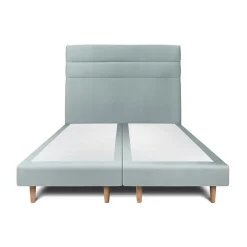 Sommeil De Plomb Lit avec tête de lit lignes velours et sommier tapissier - Lit en bois massif