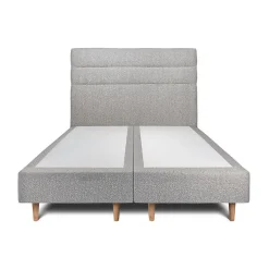 Sommeil De Plomb Lit avec tête de lit lignes bouclette et sommier tapissier - Lit en bois massif