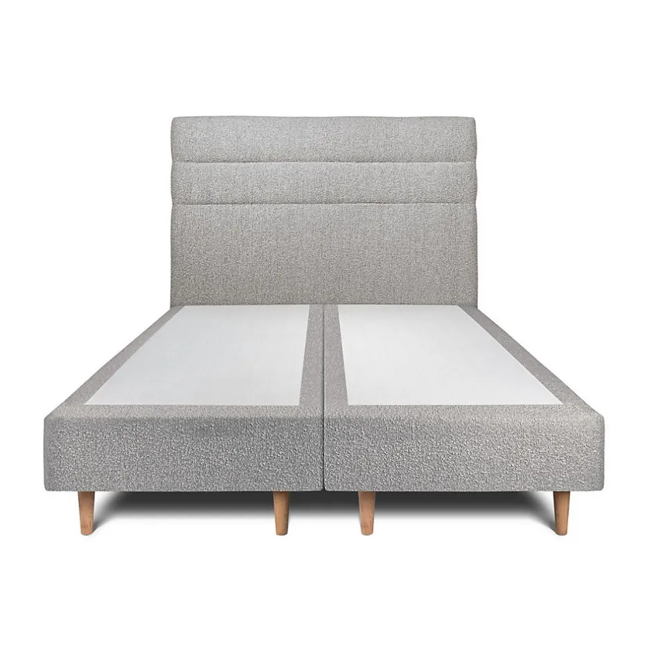 Sommeil De Plomb Lit avec tête de lit lignes bouclette et sommier tapissier - Lit en bois massif