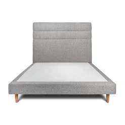 Sommeil De Plomb Lit avec tête de lit lignes bouclette et sommier tapissier - Lit en bois massif