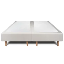 Sommeil De Plomb Lit avec tête de lit lignes velours et sommier tapissier - Lit en bois massif New
