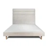 Sommeil De Plomb Lit avec tête de lit lignes bouclette et sommier tapissier - Lit en bois massif