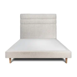 Sommeil De Plomb Lit avec tête de lit lignes bouclette et sommier tapissier - Lit en bois massif