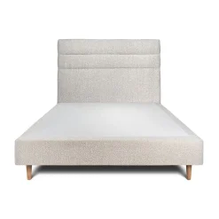Sommeil De Plomb Lit avec tête de lit lignes bouclette et sommier tapissier - Lit en bois massif