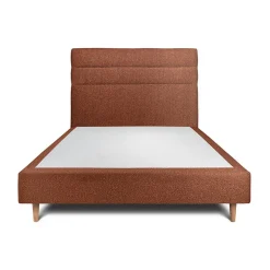 Sommeil De Plomb Lit avec tête de lit lignes bouclette et sommier tapissier - Lit en bois massif Clearance
