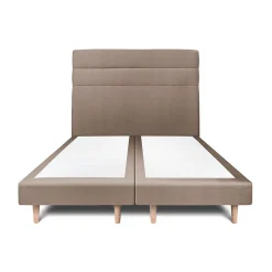 Sommeil De Plomb Lit avec tête de lit lignes velours et sommier tapissier - Lit en bois massif