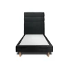 Sommeil De Plomb Lit avec tête de lit lignes bouclette et sommier tapissier - Lit en bois massif Discount