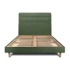 Sommeil De Plomb Lit avec tête de lit lignes tissu et sommier kit - Lit en bois massif New