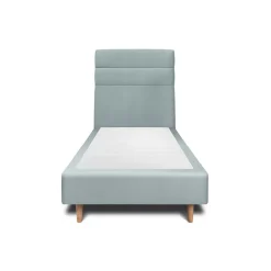 Sommeil De Plomb Lit avec tête de lit lignes velours et sommier tapissier - Lit en bois massif