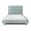 Sommeil De Plomb Lit avec tête de lit lignes velours et sommier tapissier - Lit en bois massif