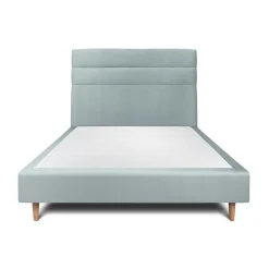Sommeil De Plomb Lit avec tête de lit lignes velours et sommier tapissier - Lit en bois massif