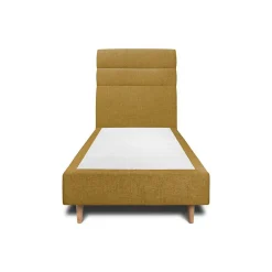Sommeil De Plomb Lit avec tête de lit lignes tissu et sommier tapissier - Lit en bois massif