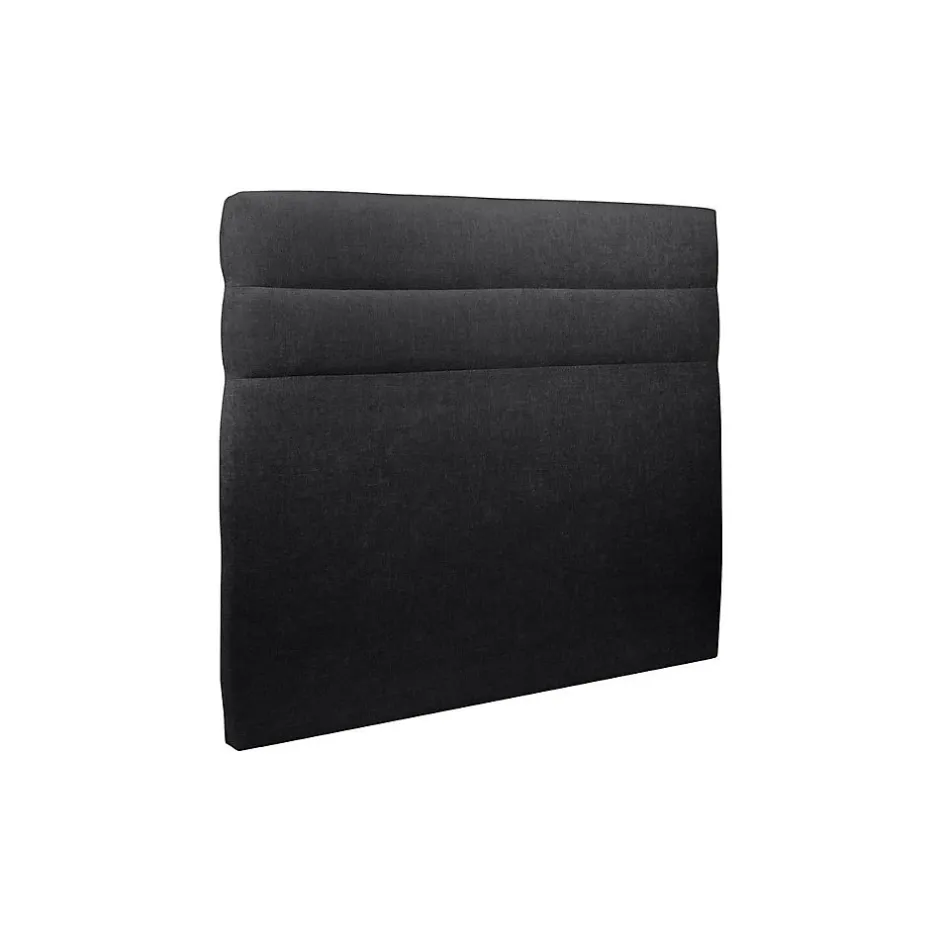 Sommeil De Plomb Lit avec tête de lit lignes tissu et sommier kit - Lit en bois massif