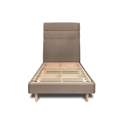Sommeil De Plomb Lit avec tête de lit lignes velours et sommier kit - Lit en bois massif