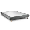 Sommeil De Plomb Lit avec tête de lit lignes tissu et sommier tapissier - Lit en bois massif Outlet