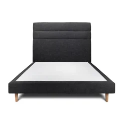Sommeil De Plomb Lit avec tête de lit lignes tissu et sommier tapissier - Lit en bois massif Outlet