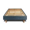 Sommeil De Plomb Lit avec tête de lit lignes bouclette et sommier kit - Lit en bois massif Clearance