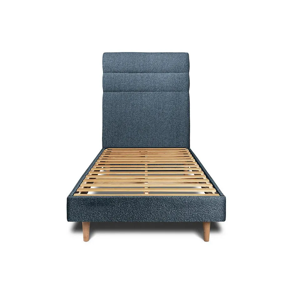 Sommeil De Plomb Lit avec tête de lit lignes bouclette et sommier kit - Lit en bois massif Clearance