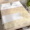 Vente-unique Lit avec tête de lit rangements et tiroirs - 140 x 190 cm - Coloris : Naturel et blanc + Sommier - LEANDRE Best