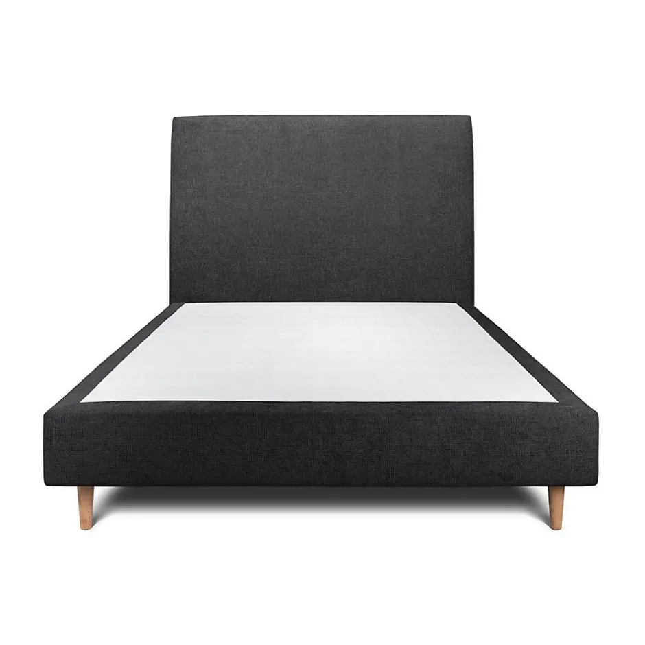 Sommeil De Plomb Lit avec tête de lit tapissier tissu et sommier tapissier - Lit en bois massif