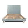 Sommeil De Plomb Lit avec tête de lit tapissier velours et sommier kit - Lit en bois massif Sale