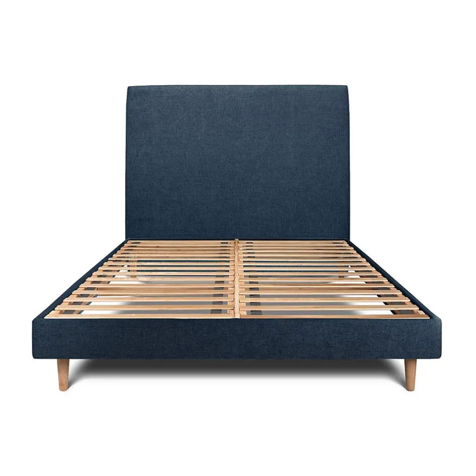 Sommeil De Plomb Lit avec tête de lit tapissier tissu et sommier kit - Lit en bois massif Online