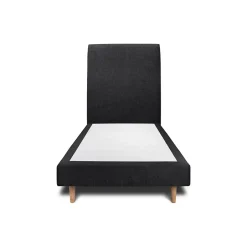 Sommeil De Plomb Lit avec tête de lit tapissier tissu et sommier tapissier - Lit en bois massif New