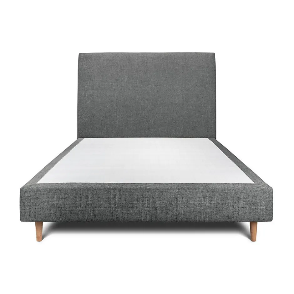 Sommeil De Plomb Lit avec tête de lit tapissier tissu et sommier tapissier - Lit en bois massif