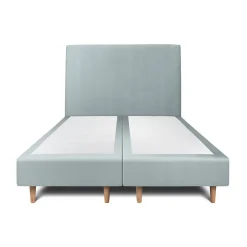 Sommeil De Plomb Lit avec tête de lit tapissier velours et sommier tapissier - Lit en bois massif