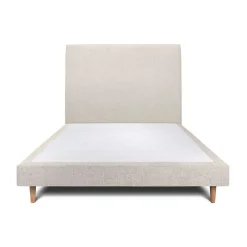 Sommeil De Plomb Lit avec tête de lit tapissier tissu et sommier tapissier - Lit en bois massif