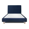 Sommeil De Plomb Lit avec tête de lit tapissier velours et sommier tapissier - Lit en bois massif Discount