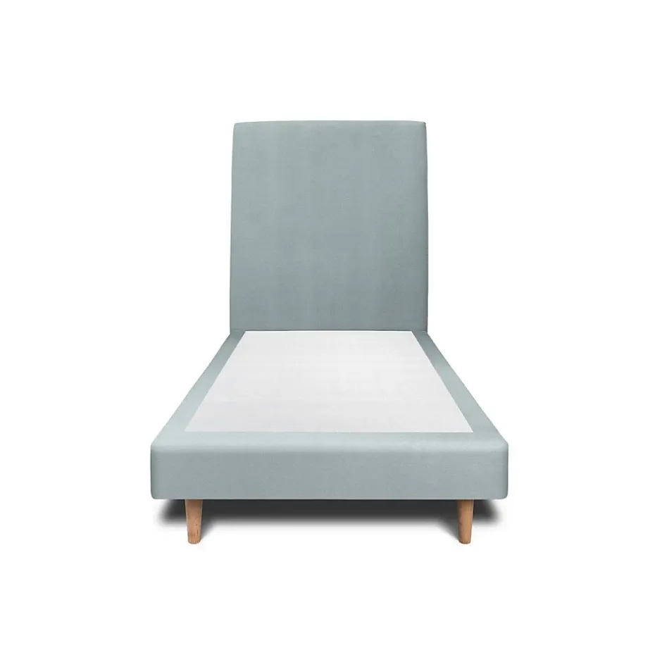 Sommeil De Plomb Lit avec tête de lit tapissier velours et sommier tapissier - Lit en bois massif New