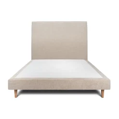 Sommeil De Plomb Lit avec tête de lit tapissier tissu et sommier tapissier - Lit en bois massif