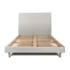 Sommeil De Plomb Lit avec tête de lit tapissier velours et sommier kit - Lit en bois massif
