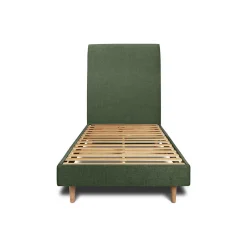 Sommeil De Plomb Lit avec tête de lit tapissier tissu et sommier kit - Lit en bois massif