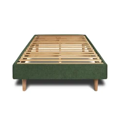 Sommeil De Plomb Lit avec tête de lit tapissier tissu et sommier kit - Lit en bois massif